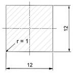 Čtvercová ocel plná 12 x 12 mm