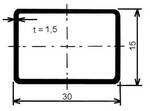 Jekl obdelníkový 30 x 15 x 1,5 mm