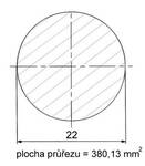 Kruhová ocel tažená 22 mm