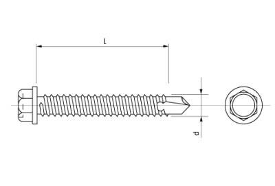 Šroub do plechu samovrtný se šestihrannou hlavou – 5,5 × 38 mm ZB