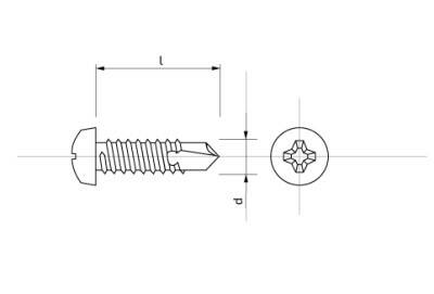 Šroub do plechu samovrtný s půlkulatou hlavou – 4,8 × 38 mm ZB