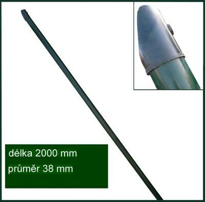 Vzpěra plotová Z PVC zelené – 2000 × 38 mm