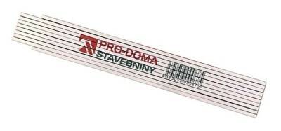 Metr skládací dřevěný bílý Block 72 PRO-DOMA – 2 m