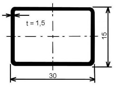 Jekl obdelníkový 30 x 15 x 1,5 mm