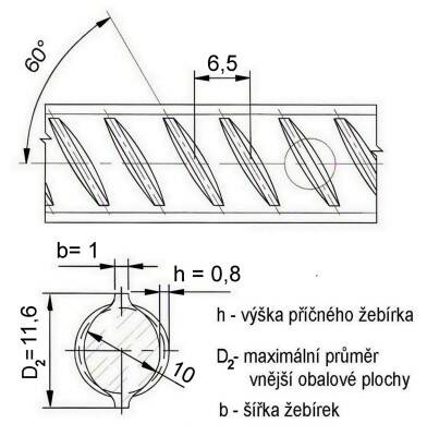 Betonářská ocel Ø 10 mm rovná –  6m