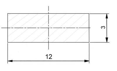 Plochá ocel tažená 12 x 3 mm