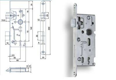 Zámek zadlabací HOBES K 103 OK/72/60/40/20 mm P/L střelka